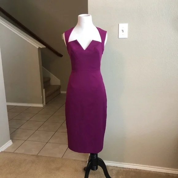 open lace back dress Black Halo Women's Lotus Satin Gown - Purple Rose